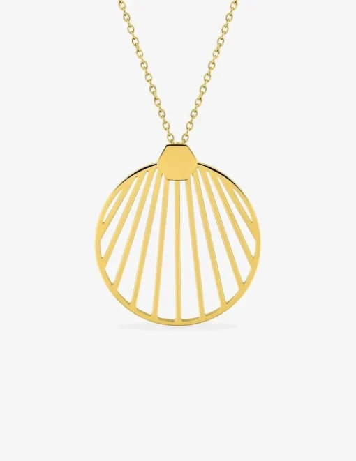 Collier pendentif en acier doré SO OR