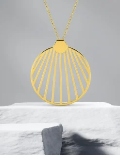 Collier pendentif en acier doré SO OR