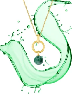 Collier pendentif or jaune 750 ‰ et malachite SO OR