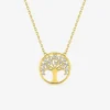 Collier plaqué or, arbre de vie et oxydes de zirconium SO OR