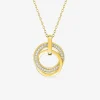 Collier plaqué or avec anneaux entrelacés et oxydes de zirconium SO OR