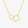 Collier plaqué or carré et rond SO OR