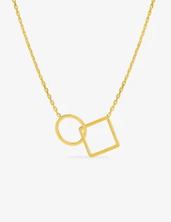 Collier plaqué or carré et rond SO OR