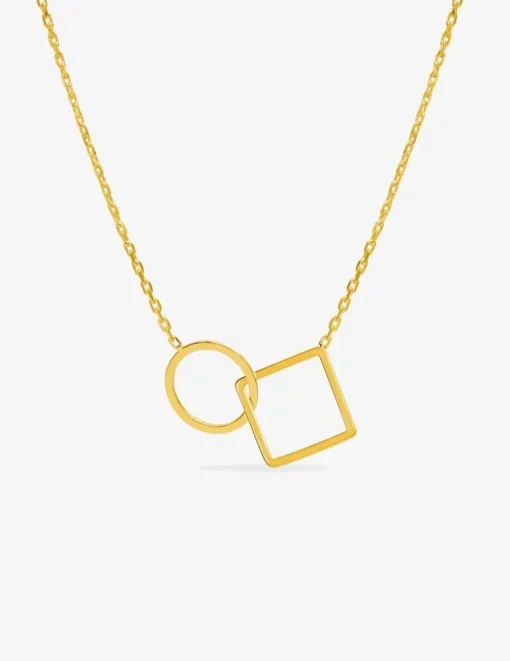 Collier plaqué or carré et rond SO OR