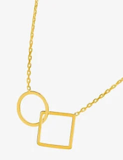 Collier plaqué or carré et rond SO OR