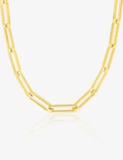 Collier plaqué or chaine maille forçat rectangle fantaisie SO OR