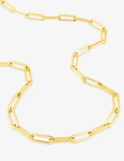 Collier plaqué or chaine maille forçat rectangle fantaisie SO OR