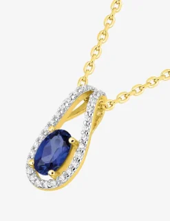 Collier plaqué or et oxyde de zirconium bleu SO OR