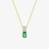Collier plaqué or et oxydes de zirconium vert SO OR