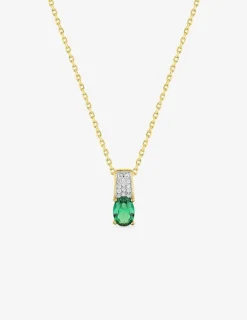Collier plaqué or et oxydes de zirconium vert SO OR