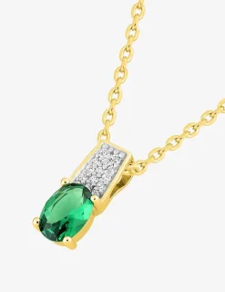 Collier plaqué or et oxydes de zirconium vert SO OR