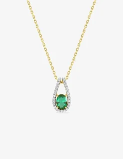 Collier plaqué or et oxyde de zirconium vert SO OR