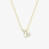 Collier plaqué or jaune, pendentif zodiaque capricorne avec oxydes de zirconium SO OR