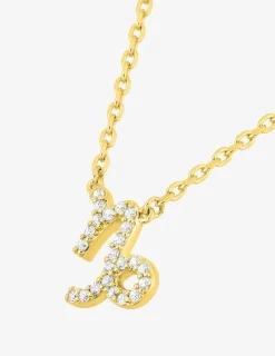 Collier plaqué or jaune, pendentif zodiaque capricorne avec oxydes de zirconium SO OR