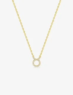 Collier plaqué or jaune, pendentif zodiaque taureau avec oxydes de zirconium SO OR