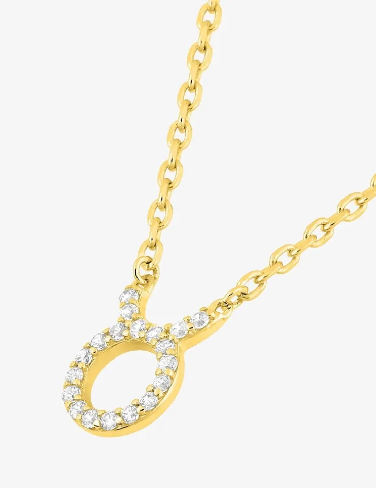 Collier plaqué or jaune, pendentif zodiaque taureau avec oxydes de zirconium SO OR