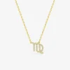 Collier plaqué or jaune, pendentif zodiaque vierge avec oxydes de zirconium SO OR