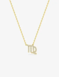 Collier plaqué or jaune, pendentif zodiaque vierge avec oxydes de zirconium SO OR