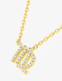 Collier plaqué or jaune, pendentif zodiaque vierge avec oxydes de zirconium SO OR