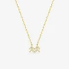 Collier plaqué or jaune, pendentif zodiaque verseau avec oxydes de zirconium SO OR
