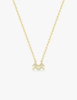 Collier plaqué or jaune, pendentif zodiaque verseau avec oxydes de zirconium SO OR