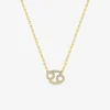 Collier plaqué or jaune, pendentif zodiaque cancer avec oxydes de zirconium SO OR