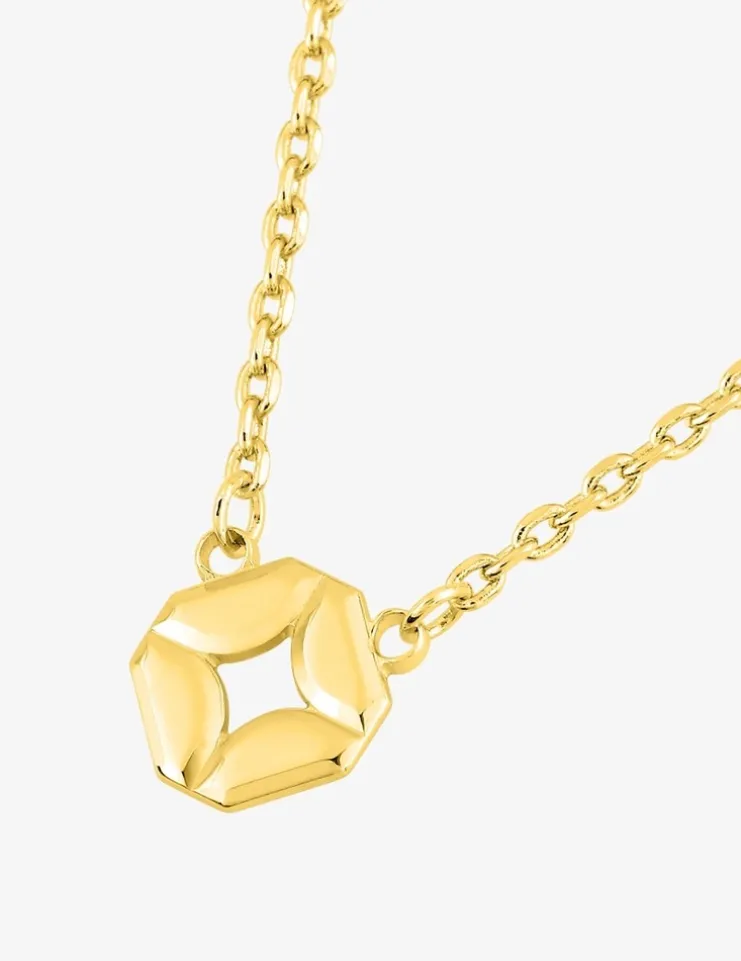 Collier plaqué or pendentif carré SO OR