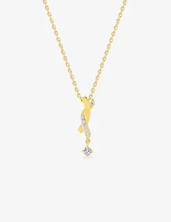 Collier plaqué or pendentif croisé avec oxydes de zirconium SO OR