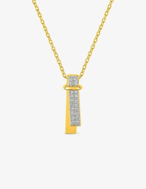 Collier plaqué or, rhodium et oxydes de ziconium SO OR