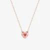Collier plaqué or rose, pendentif cœur avec laque rose et rouge SO OR