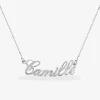 Collier prénom découpé personnalisable 4 mm argent 925‰ rhodié pailleté SO OR