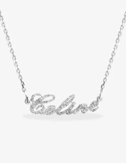 Collier prénom découpé personnalisable 5 mm argent 925‰ rhodié pailleté SO OR
