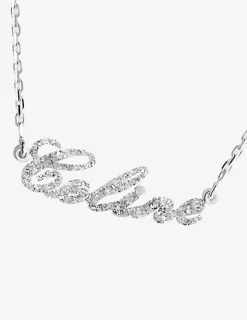 Collier prénom découpé personnalisable 5 mm argent 925‰ rhodié pailleté SO OR