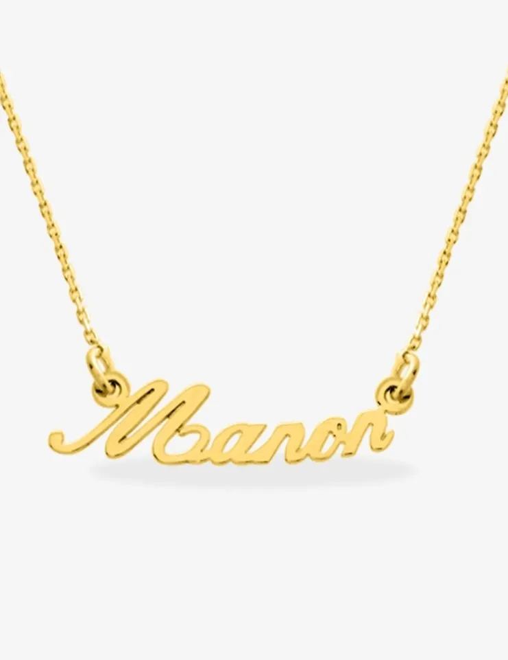 Collier prénom découpé personnalisable 3 mm or jaune 750‰ SO OR