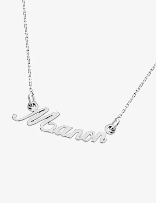 Collier prénom découpé personnalisable 3 mm or blanc 750‰ SO OR
