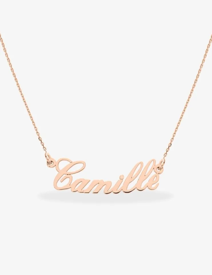 Collier prénom découpé personnalisable 4 mm or rose 750‰ SO OR