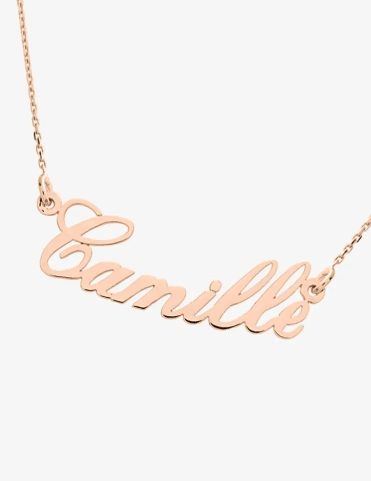 Collier prénom découpé personnalisable 4 mm or rose 750‰ SO OR