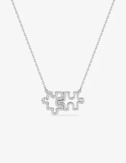 Collier puzzle en argent 925‰ rhodié et oxyde de zirconium SO OR
