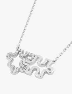 Collier puzzle en argent 925‰ rhodié et oxyde de zirconium SO OR