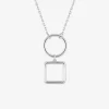 Collier rond et carré en argent 925‰ rhodié SO OR