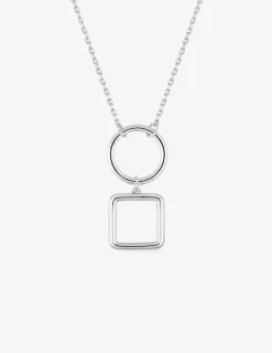 Collier rond et carré en argent 925‰ rhodié SO OR