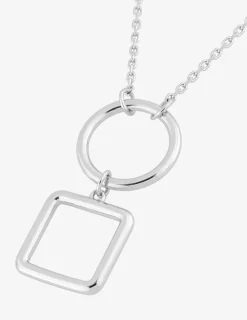 Collier rond et carré en argent 925‰ rhodié SO OR