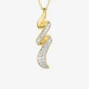 Collier ruban plaqué or, rhodium et oxydes de zirconium SO OR