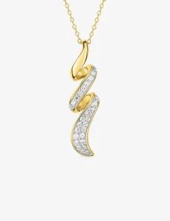 Collier ruban plaqué or, rhodium et oxydes de zirconium SO OR