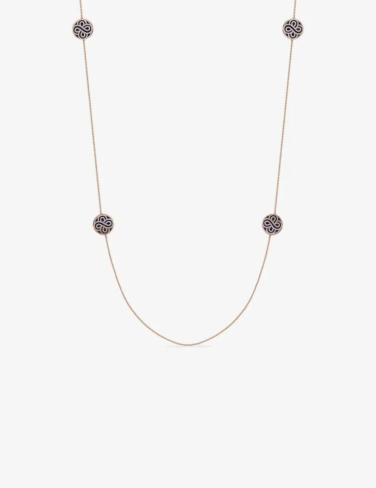 Collier sautoir Chance or rose 750‰ Lapis Lazuli SO OR