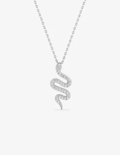Collier serpent argent 925‰ rhodié et oxydes de zirconium SO OR