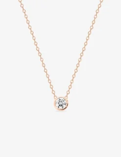 Collier serti clos plaqué or rose, oxyde de zirconium SO OR