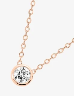 Collier serti clos plaqué or rose, oxyde de zirconium SO OR