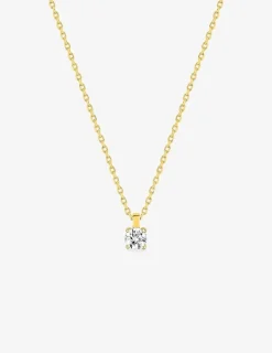 Collier solitaire plaqué or et oxyde de zirconium 4,5 mm SO OR