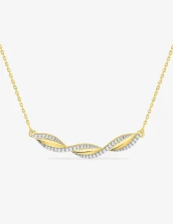 Collier torsadé plaqué or, rhodium et oxydes de zirconium SO OR